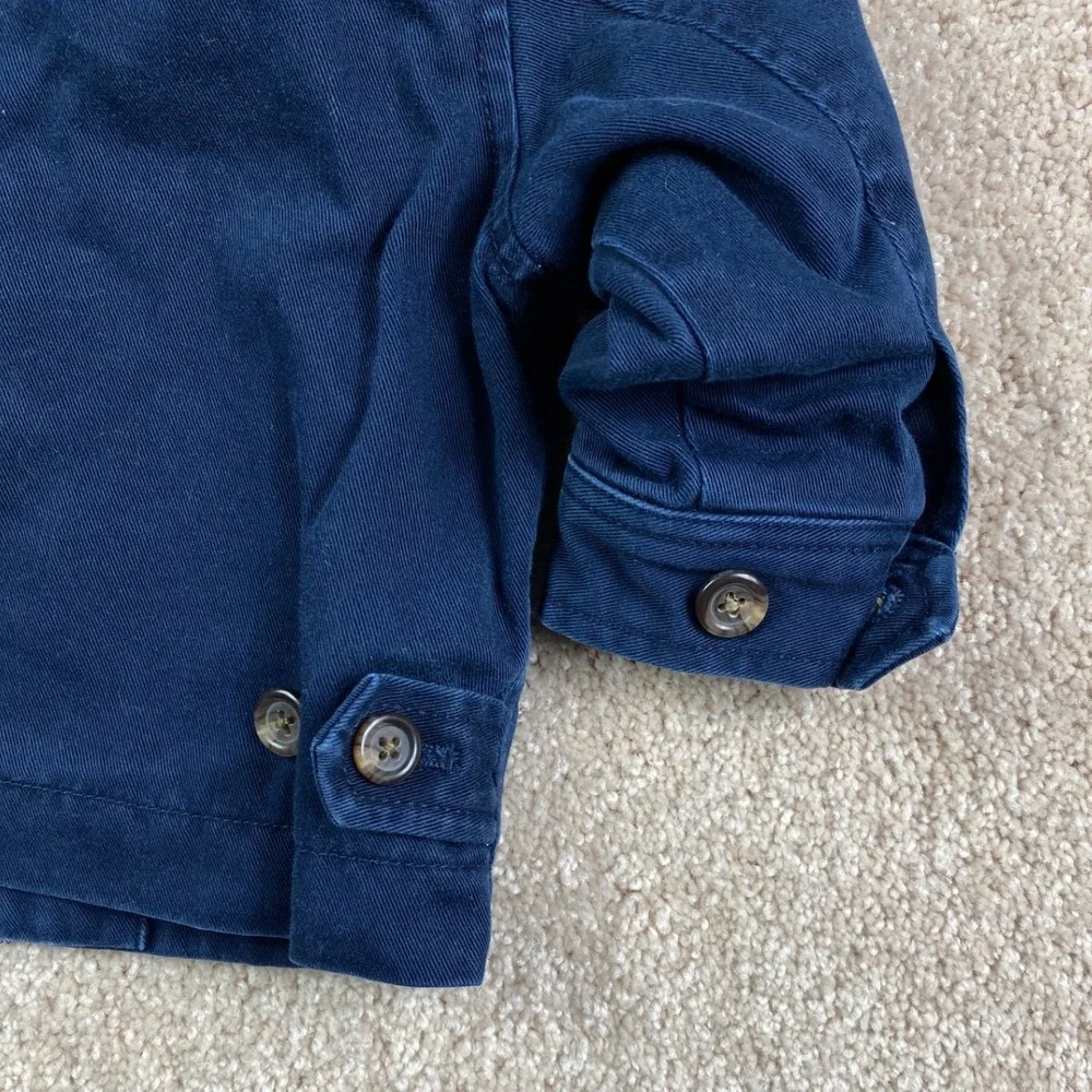 Polo Ralph Lauren Toddler Navy Blue Plaid Lined Harrington Jacket 12M Red Pony